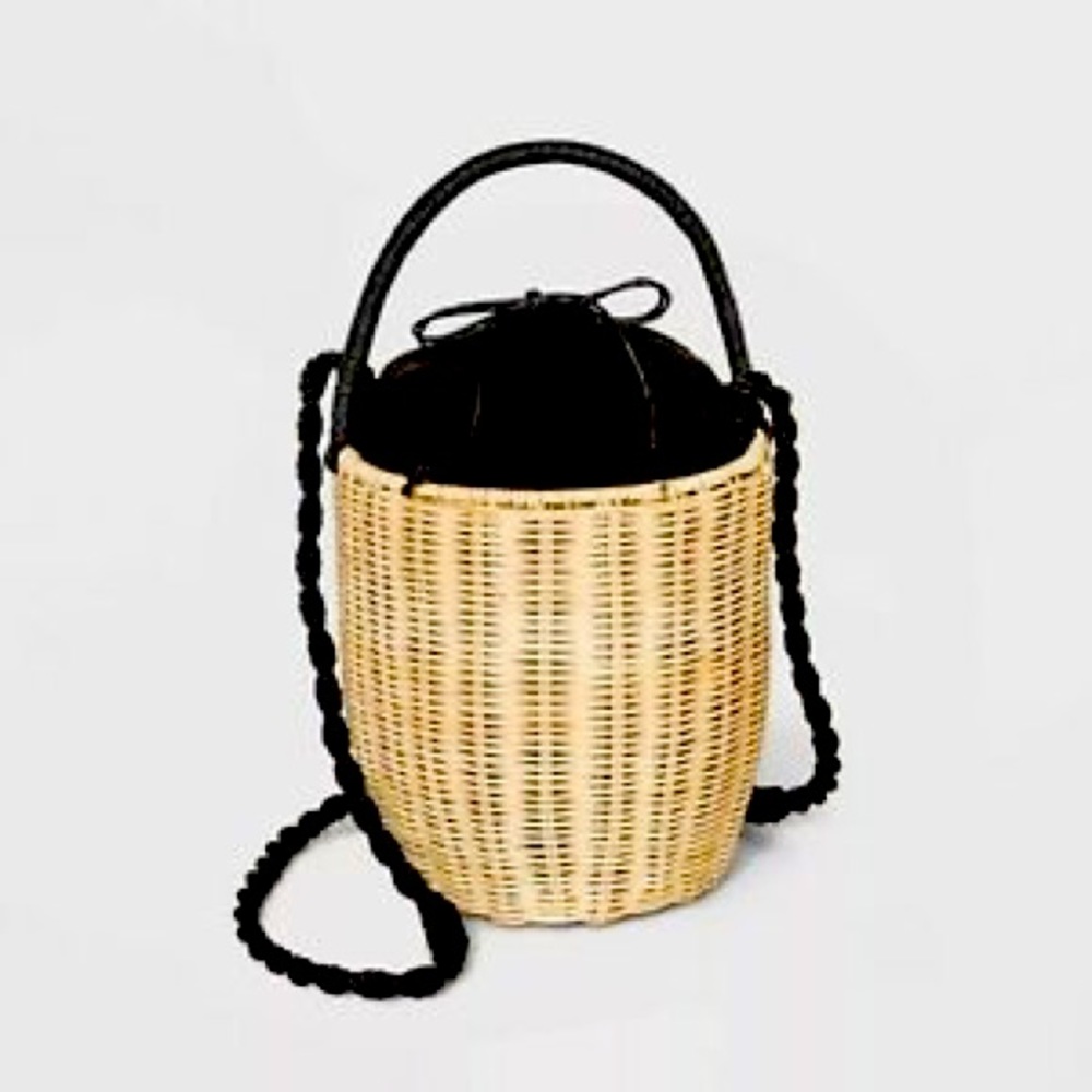 A New Day Rattan Bucket Bag